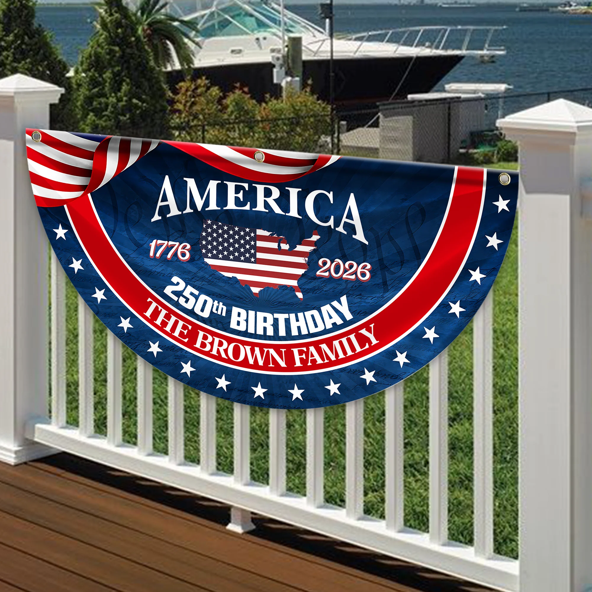Personalized Family Name America 250th Anniversary Fan Flag HA75 920368 - Image 3