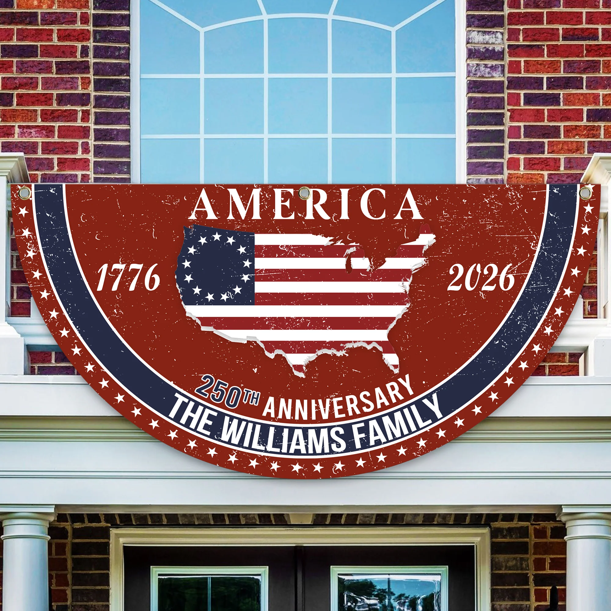 Personalized Family Name America 250th Anniversary Non-Pleated Fan Flag HA75 920286 - Image 7