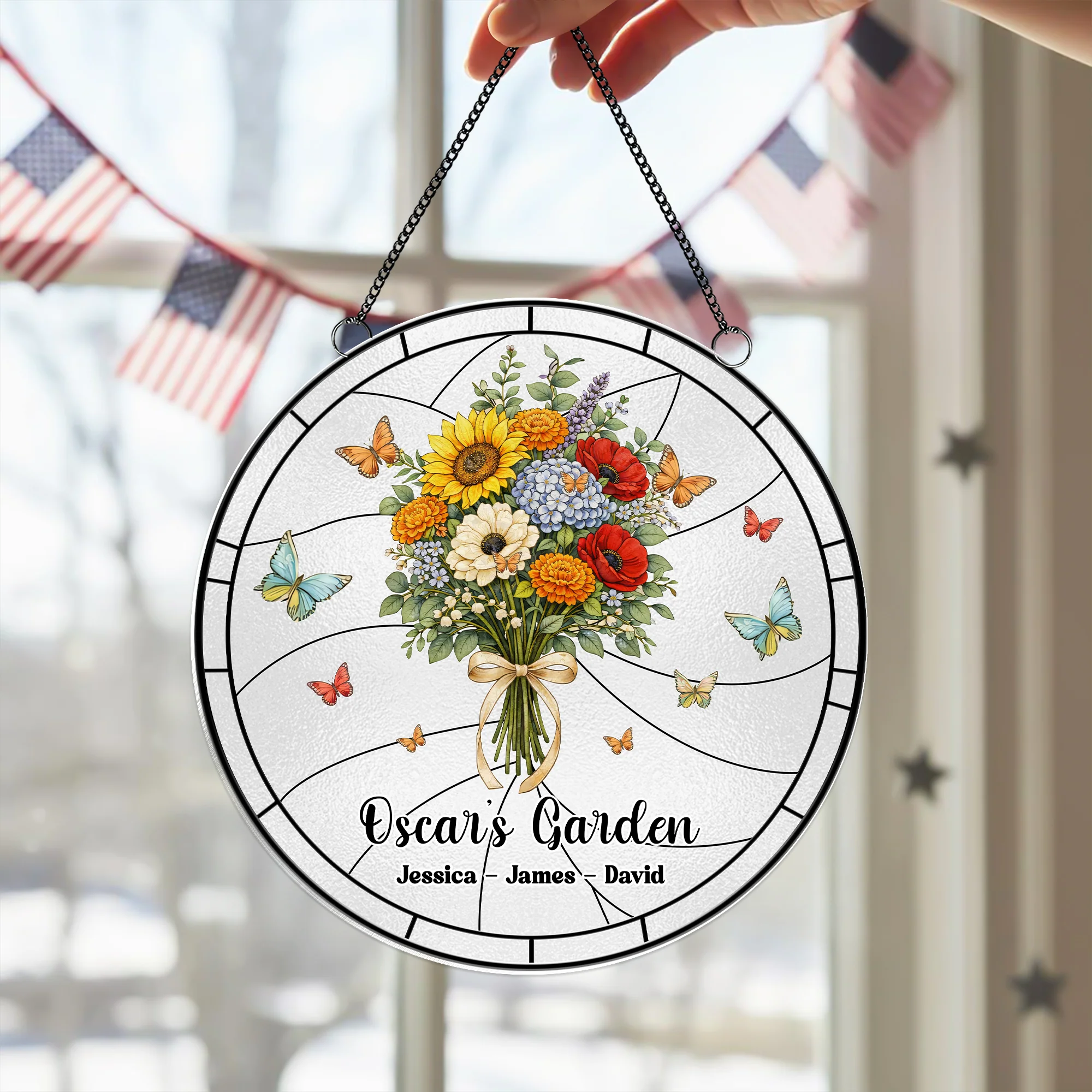 Personalized Family Name Stained Glass Suncatcher TH10 898757 - Image 2