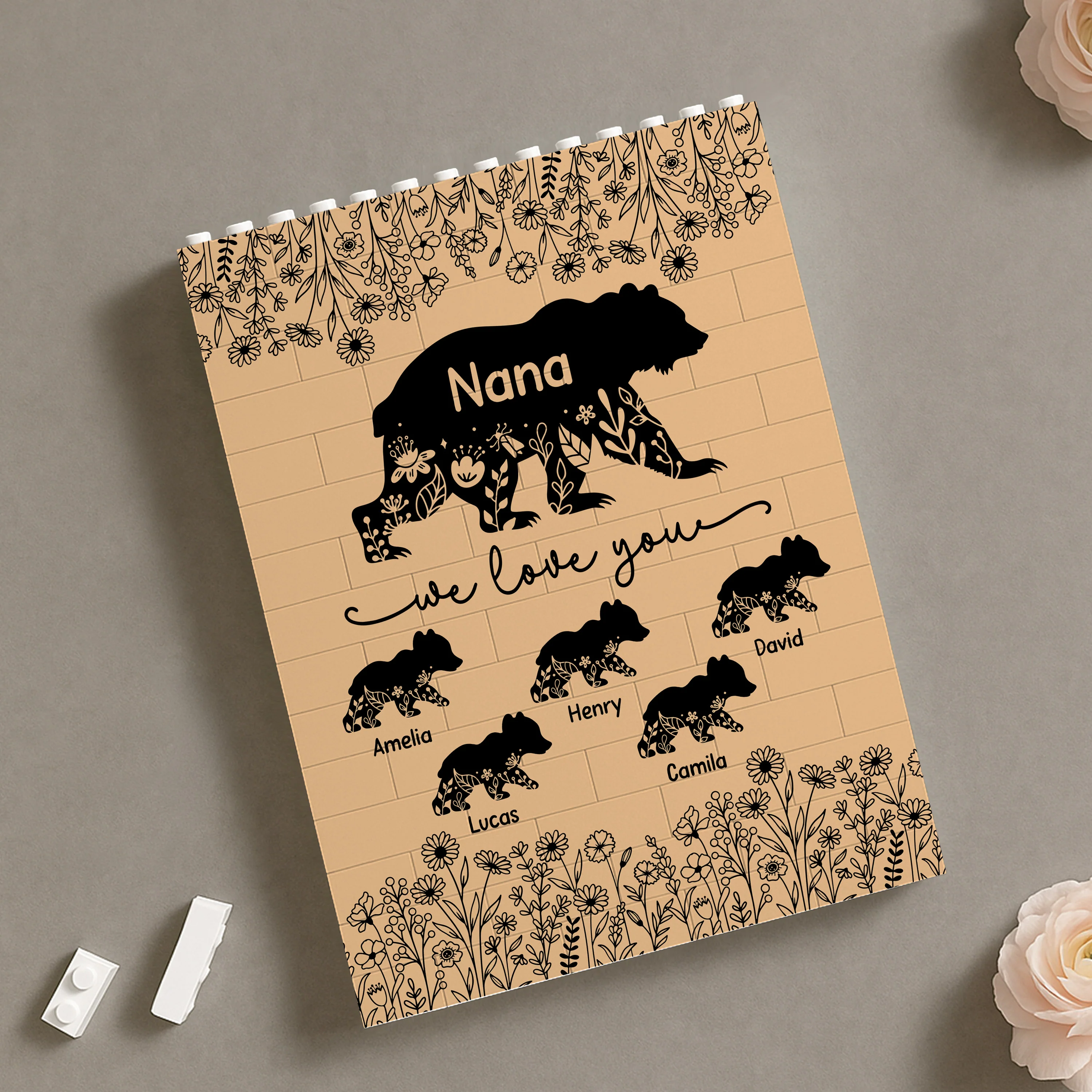 Personalized Floral Mama Bear Building Brick Blocks Mother's Day Gift HA75 920652 - Image 6