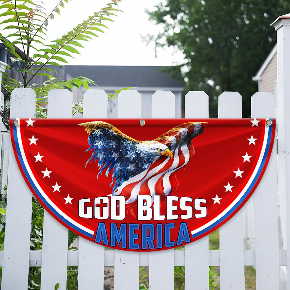 Personalized God Bless America 1776 - 2026 Eagle Non-Pleated Fan Flag LM32 899029 - Image 5