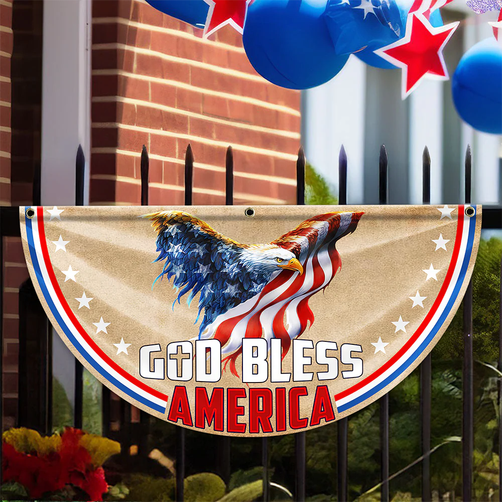 Personalized God Bless America 1776 - 2026 Eagle Non-Pleated Fan Flag LM32 899029 - Image 6