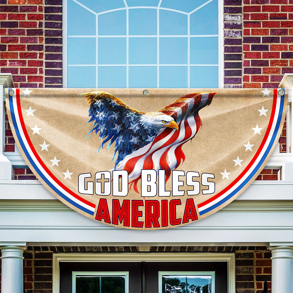 Personalized God Bless America 1776 - 2026 Eagle Non-Pleated Fan Flag LM32 899029 - Image 7