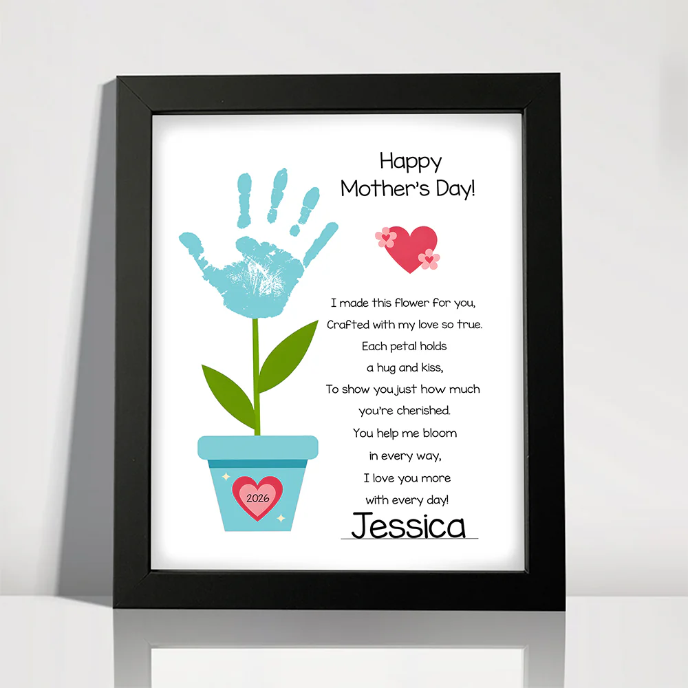 Personalized Happy Mother’s Day Handprint Flower Keepsake Picture Frame HO82 901594 - Image 2