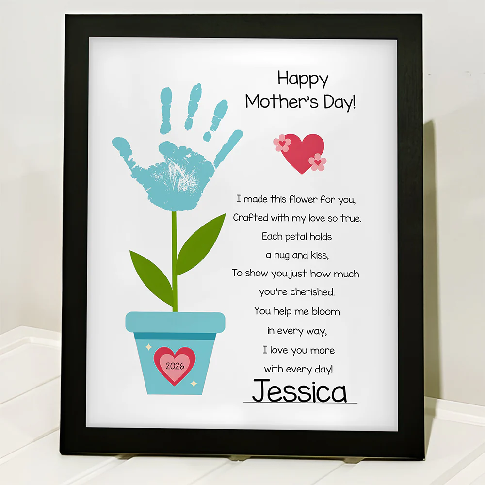 Personalized Happy Mother’s Day Handprint Flower Keepsake Picture Frame HO82 901594 - Image 7