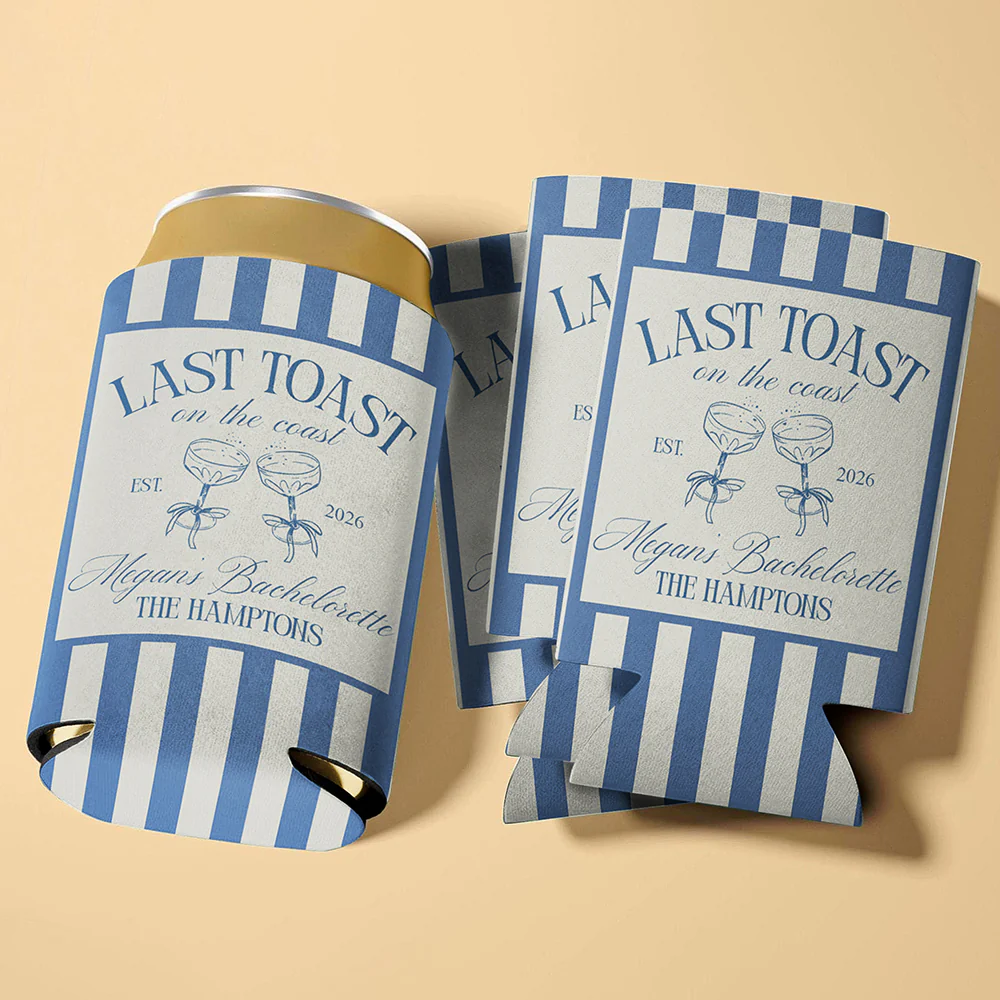 Personalized Last Toast On The Coast Bachelorette Party Print Full Can Cooler CH07 911260 - Image 5