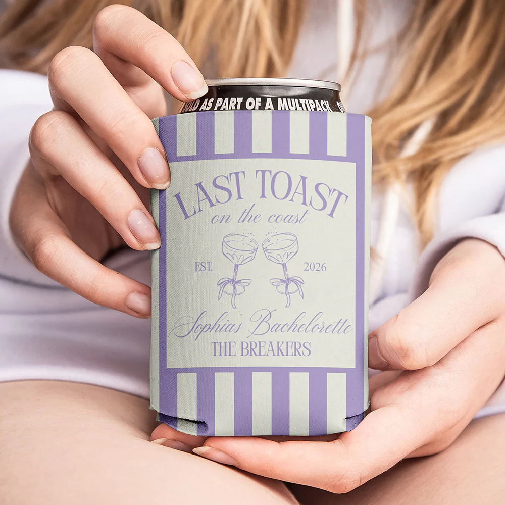 Personalized Last Toast On The Coast Bachelorette Party Print Full Can Cooler CH07 911260 - Image 6