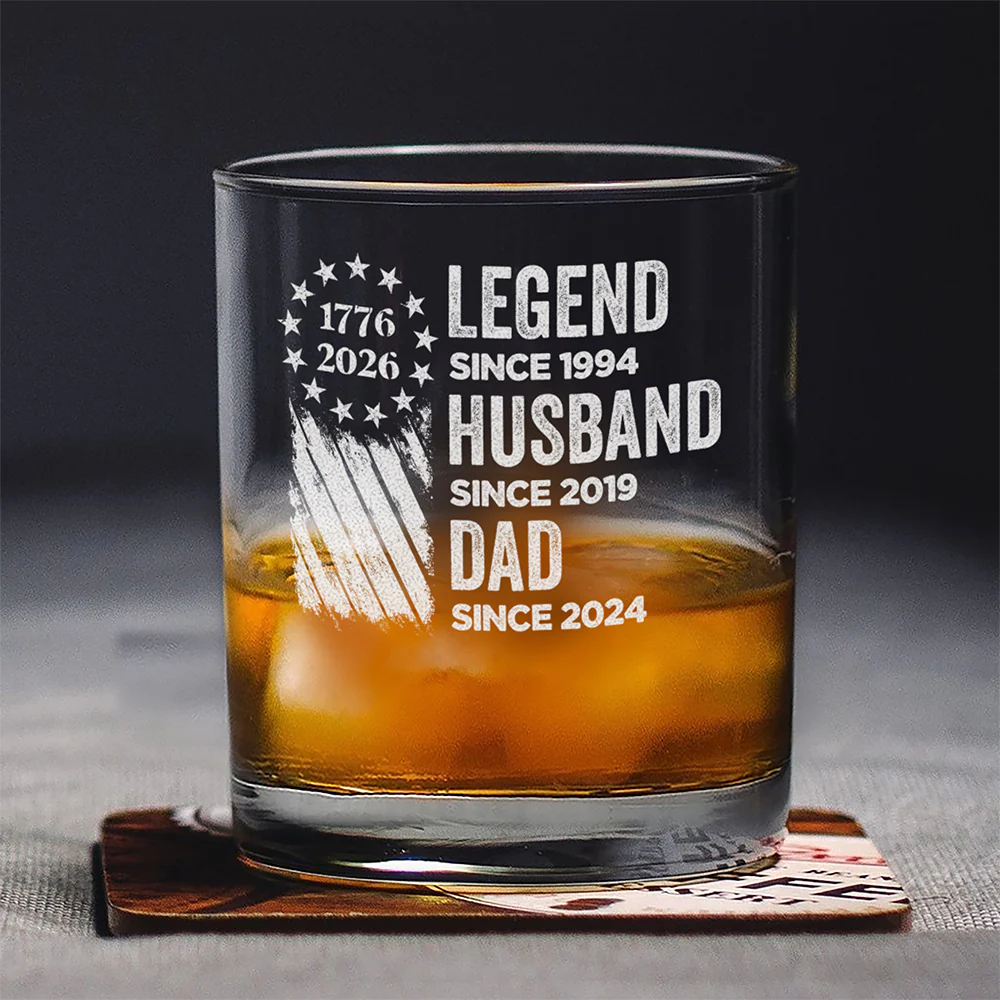 Personalized Legend, Husband, Dad And Grandpa Engraved Rock Glass HA75 920594 - Image 5