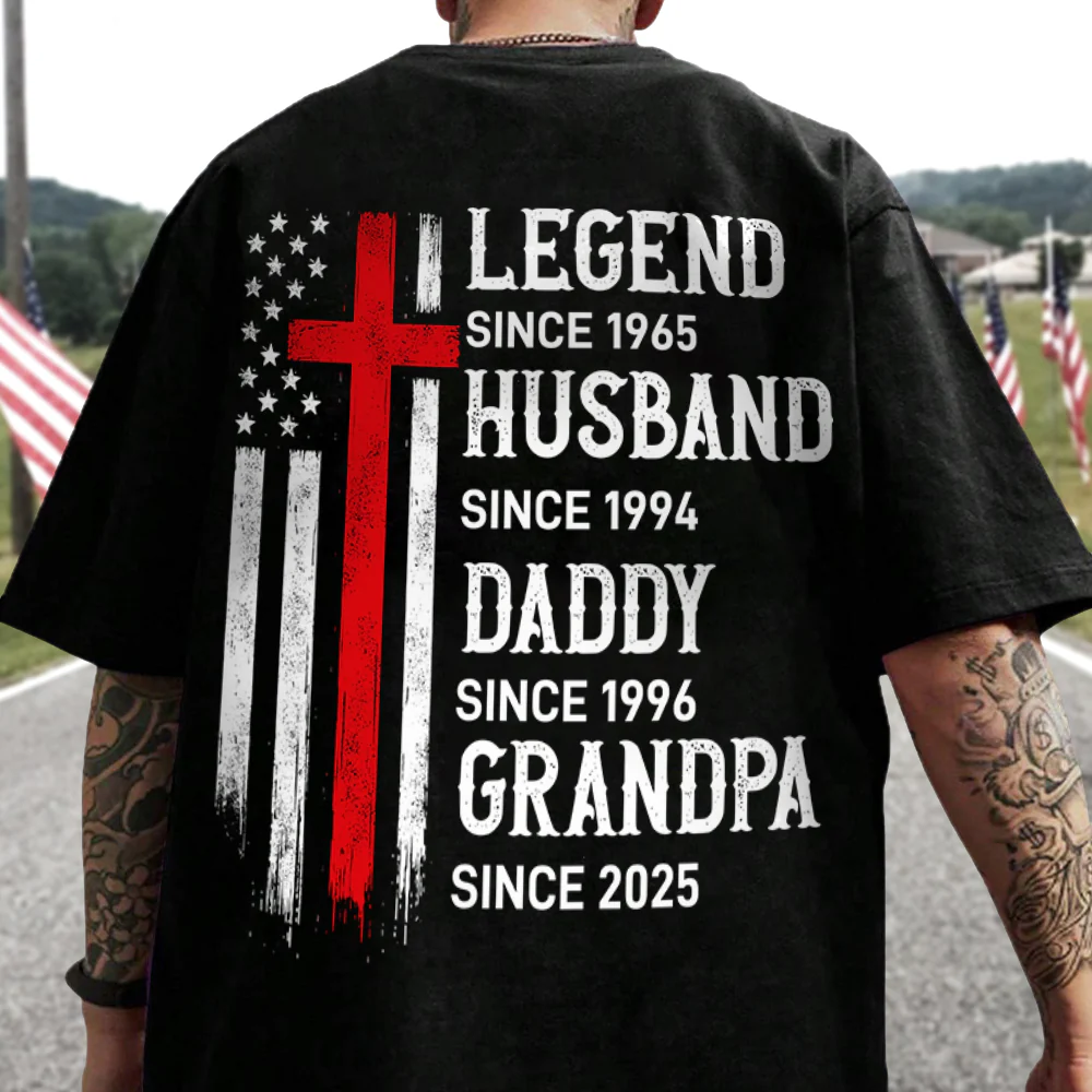 Personalized Legend, Husband since 4th Of July Back Dark Shirt Gifts For Dad, Grandpa HA75 920772 - Image 4