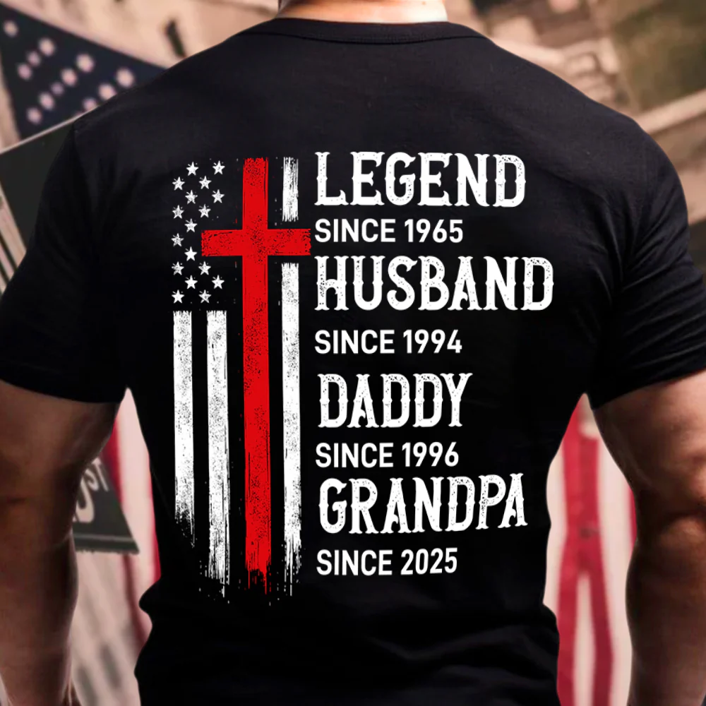 Personalized Legend, Husband since 4th Of July Back Dark Shirt Gifts For Dad, Grandpa HA75 920772 - Image 6