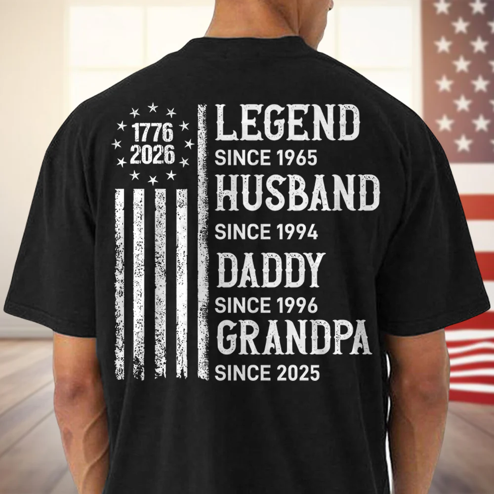 Personalized Legend, Husband since 4th Of July Back Dark Shirt Gifts For Dad, Grandpa HA75 920774 - Image 5