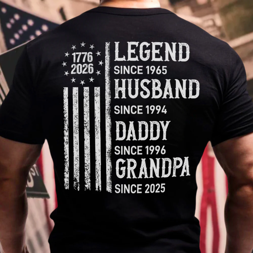 Personalized Legend, Husband since 4th Of July Back Dark Shirt Gifts For Dad, Grandpa HA75 920774 - Image 6
