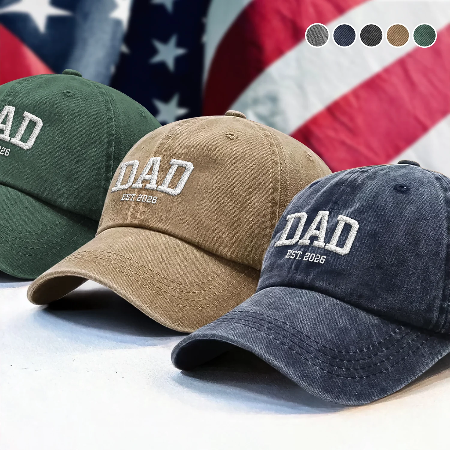 Personalized Mom, Dad Est. 2026 Embroidered Baseball Cap TH10 169307 - Image 2