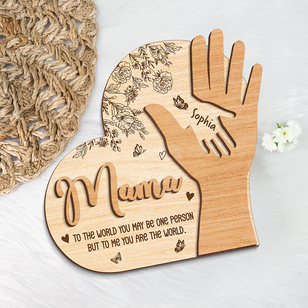 Personalized Mommy We Will Always Reach For You Hand 2-Layered Wooden Plaque Mother's Day Gift CH07 910714 - Image 3
