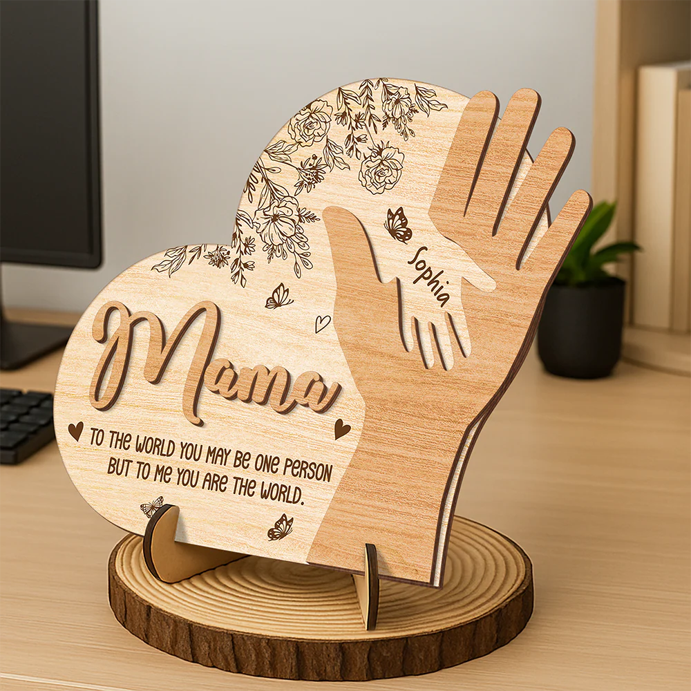 Personalized Mommy We Will Always Reach For You Hand 2-Layered Wooden Plaque Mother's Day Gift CH07 910714 - Image 4