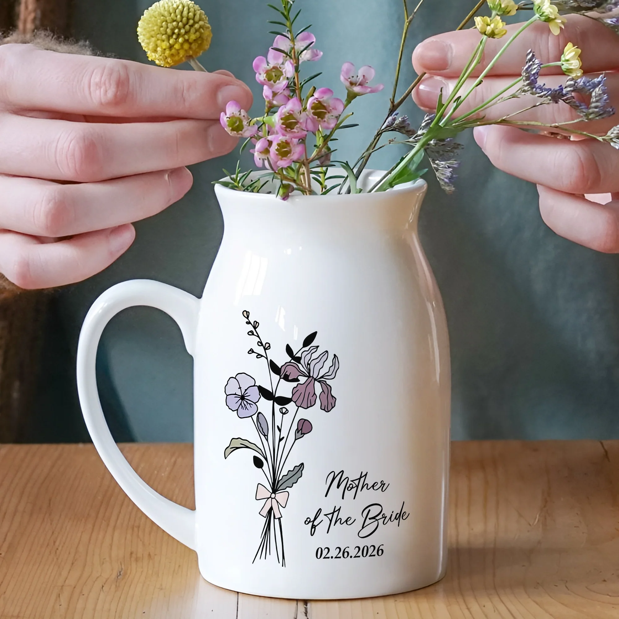 Personalized Mother of the Bride & Groom Flower Vase, Wedding Gift for Mother HO82 901770 - Image 4
