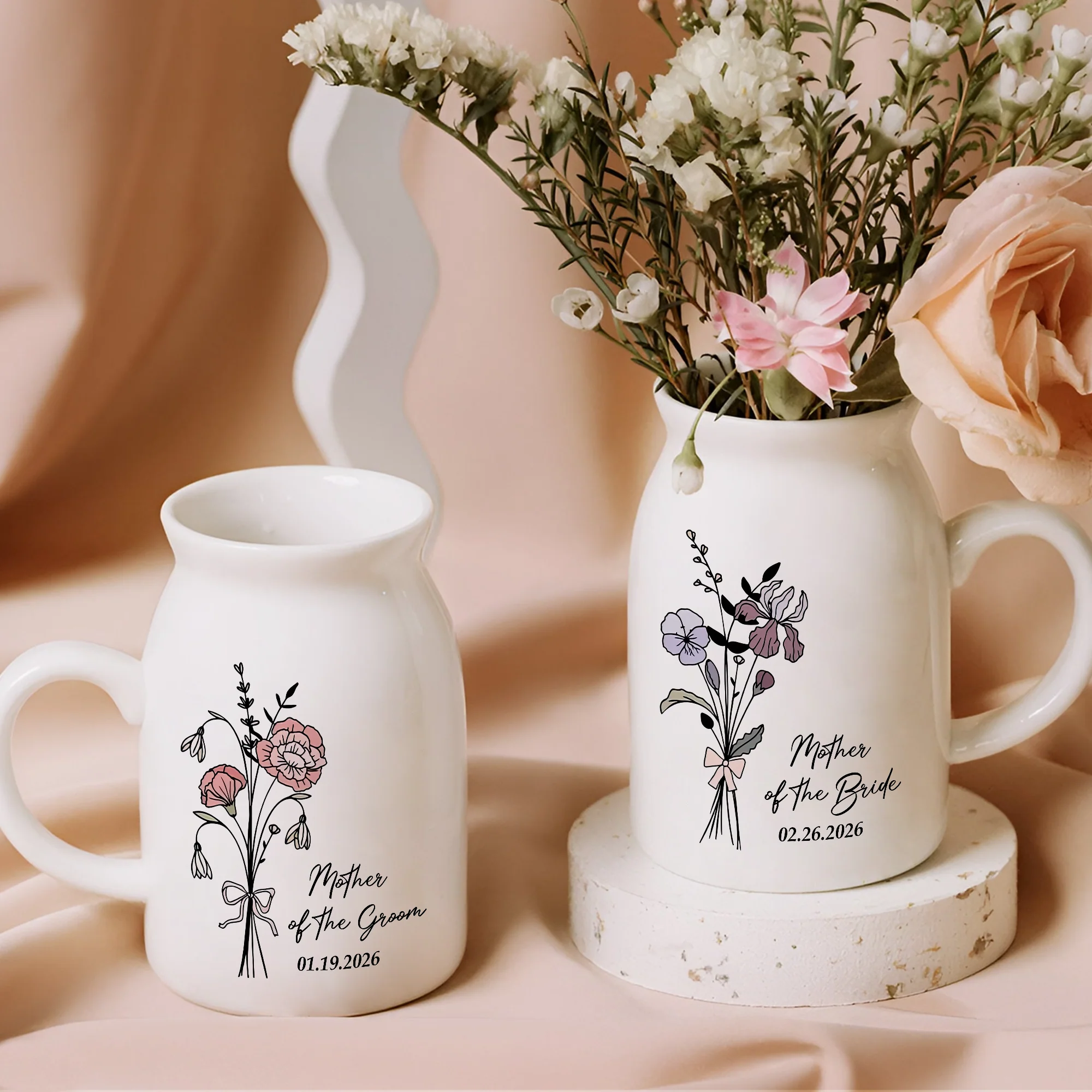 Personalized Mother of the Bride & Groom Flower Vase, Wedding Gift for Mother HO82 901770 - Image 5