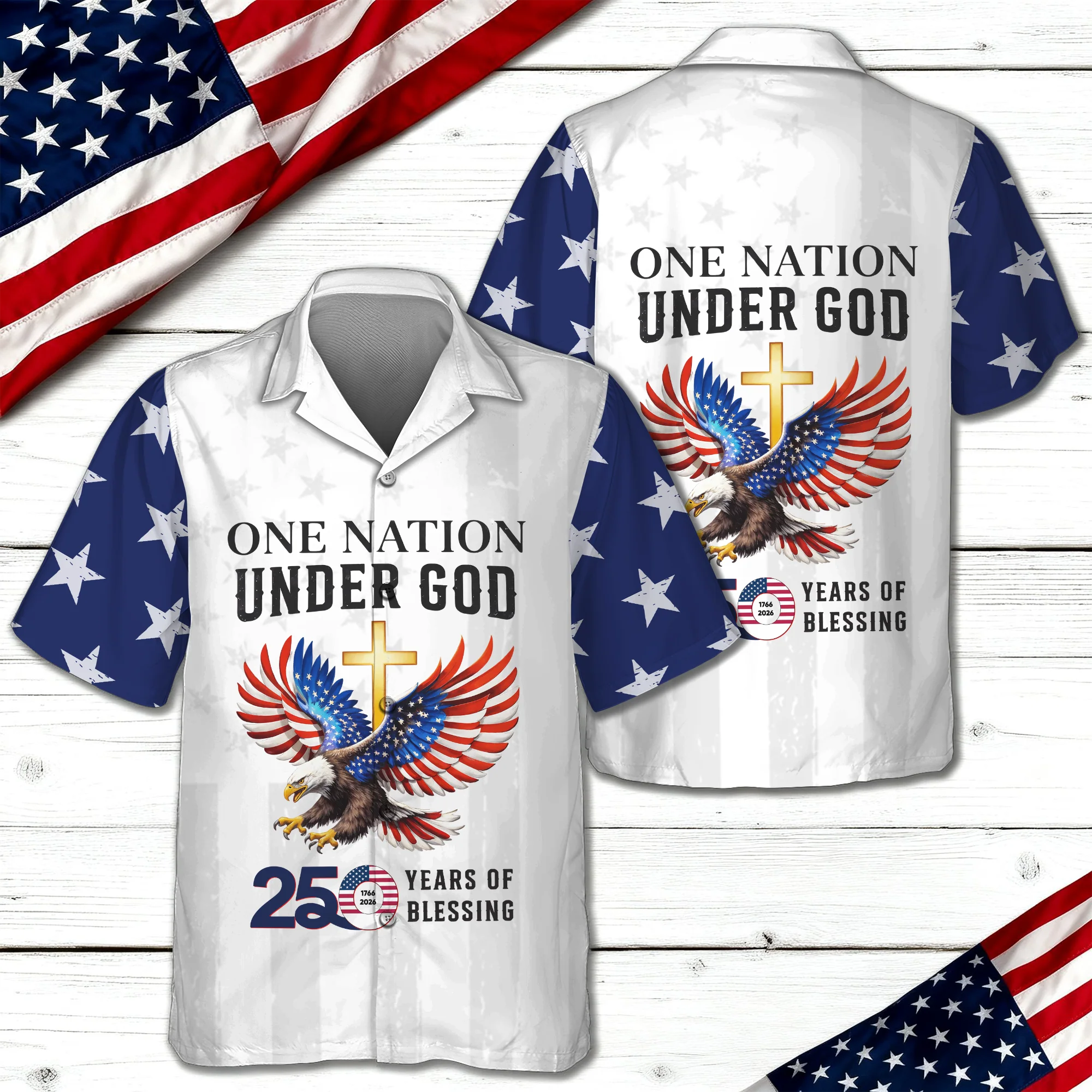 Personalized One Nation Under God America 250th 1776-2026 Hawaii Shirt LM32 899609 - Image 6