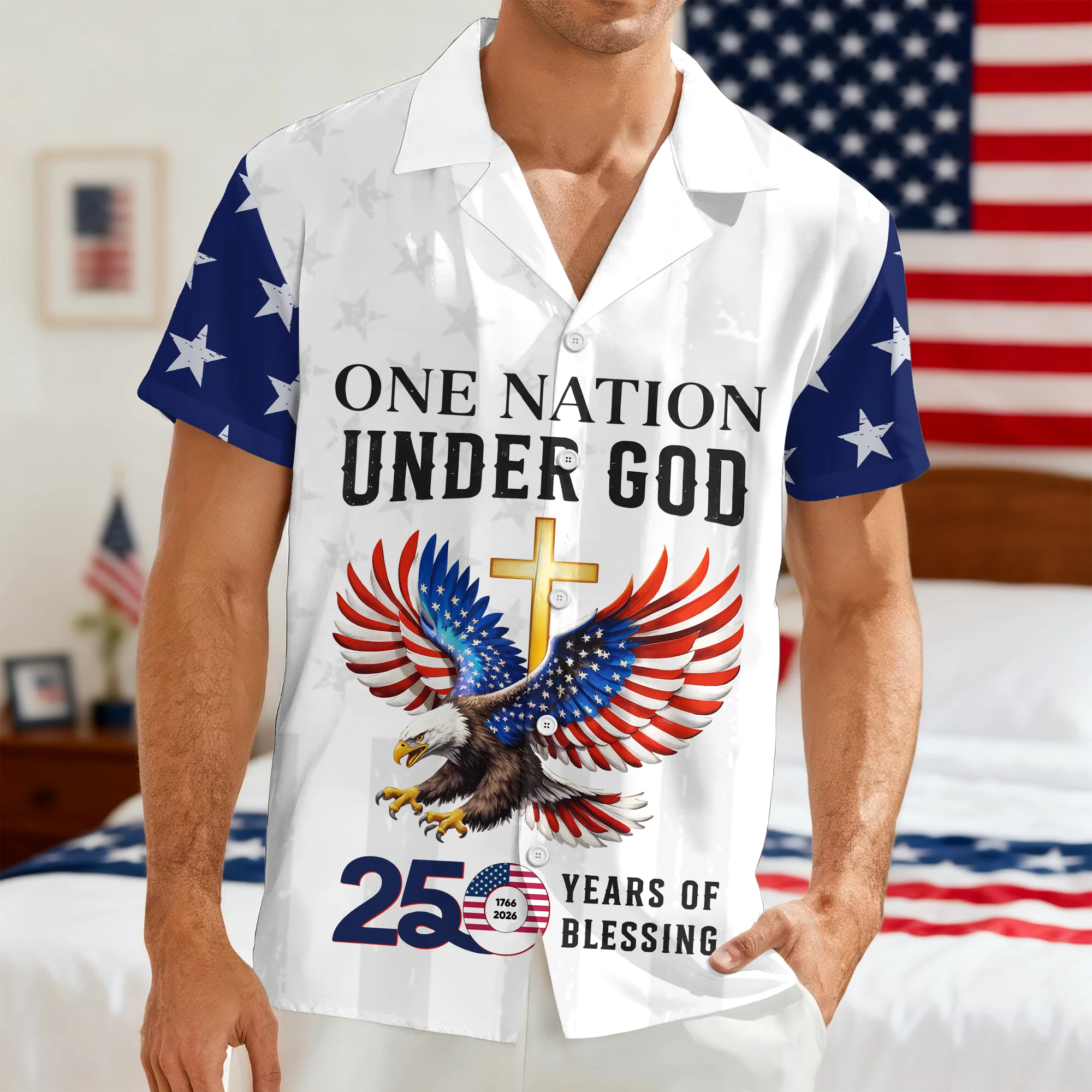 Personalized One Nation Under God America 250th 1776-2026 Hawaii Shirt LM32 899609 - Image 7