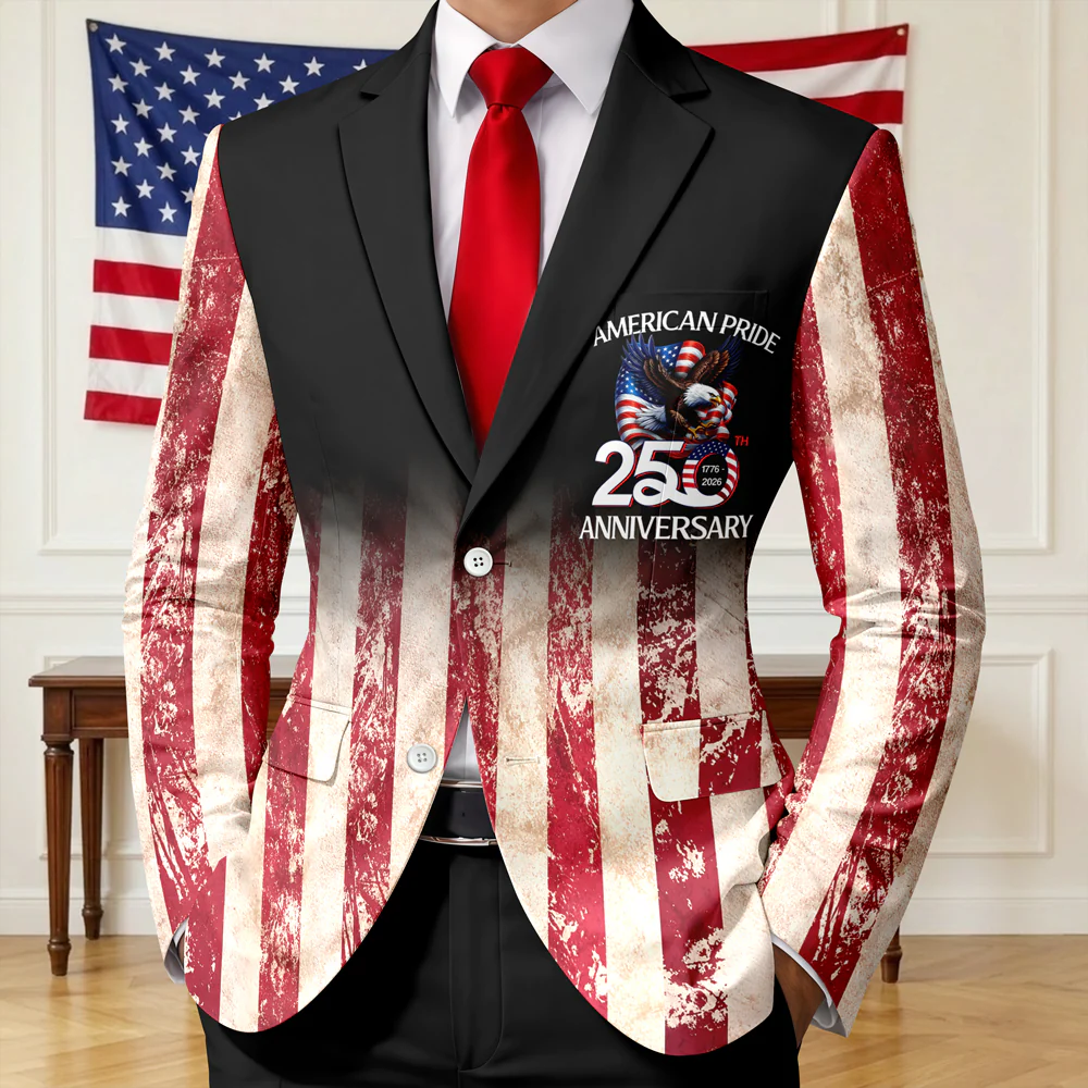 Personalized Patriotic 250th Anniversary God Bless America Eagle 1776–2026 Men's Suit HA75 920146 - Image 2