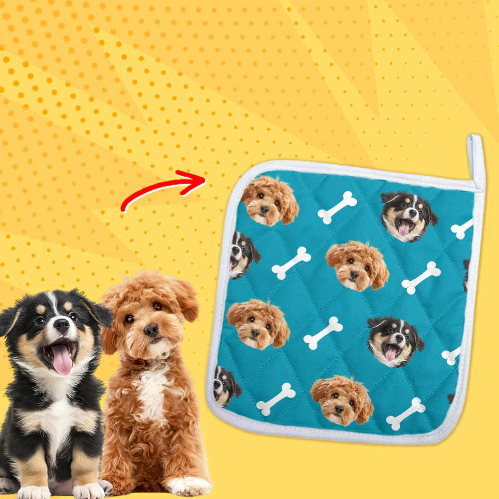 Personalized Pet Photo with Cute Pattern Oven Mitt, Custom Gift for Pet Lovers LM32 899229 - Image 5