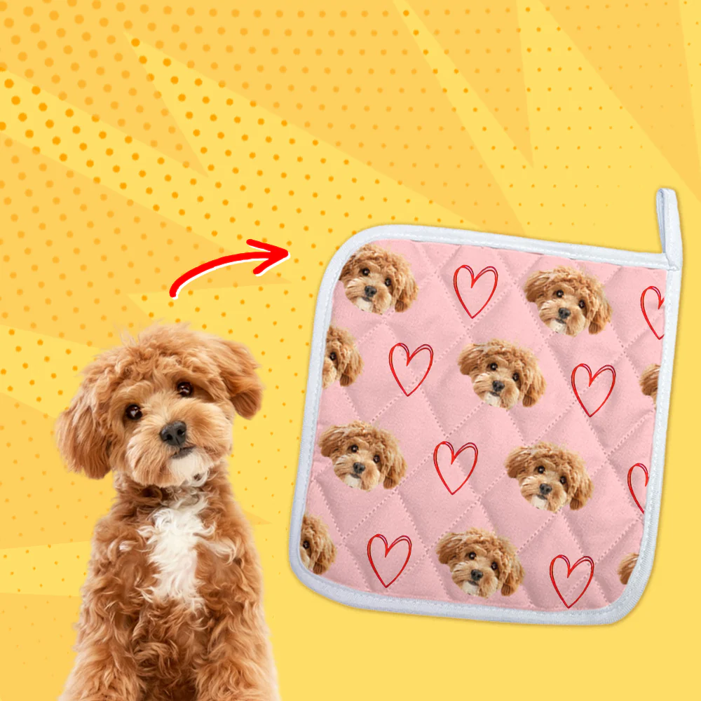 Personalized Pet Photo with Cute Pattern Oven Mitt, Custom Gift for Pet Lovers LM32 899229 - Image 7