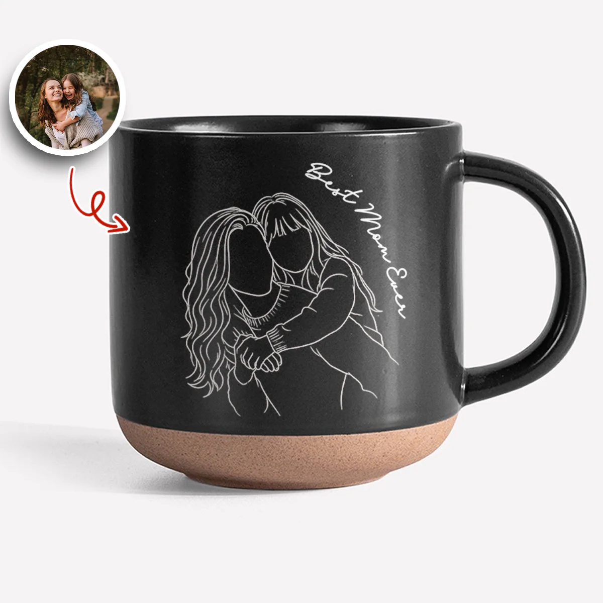 Personalized Photo Mom Dad Engraved Pottery Mug - Personalized Father’s Day Gift CH07 911398 - Image 3