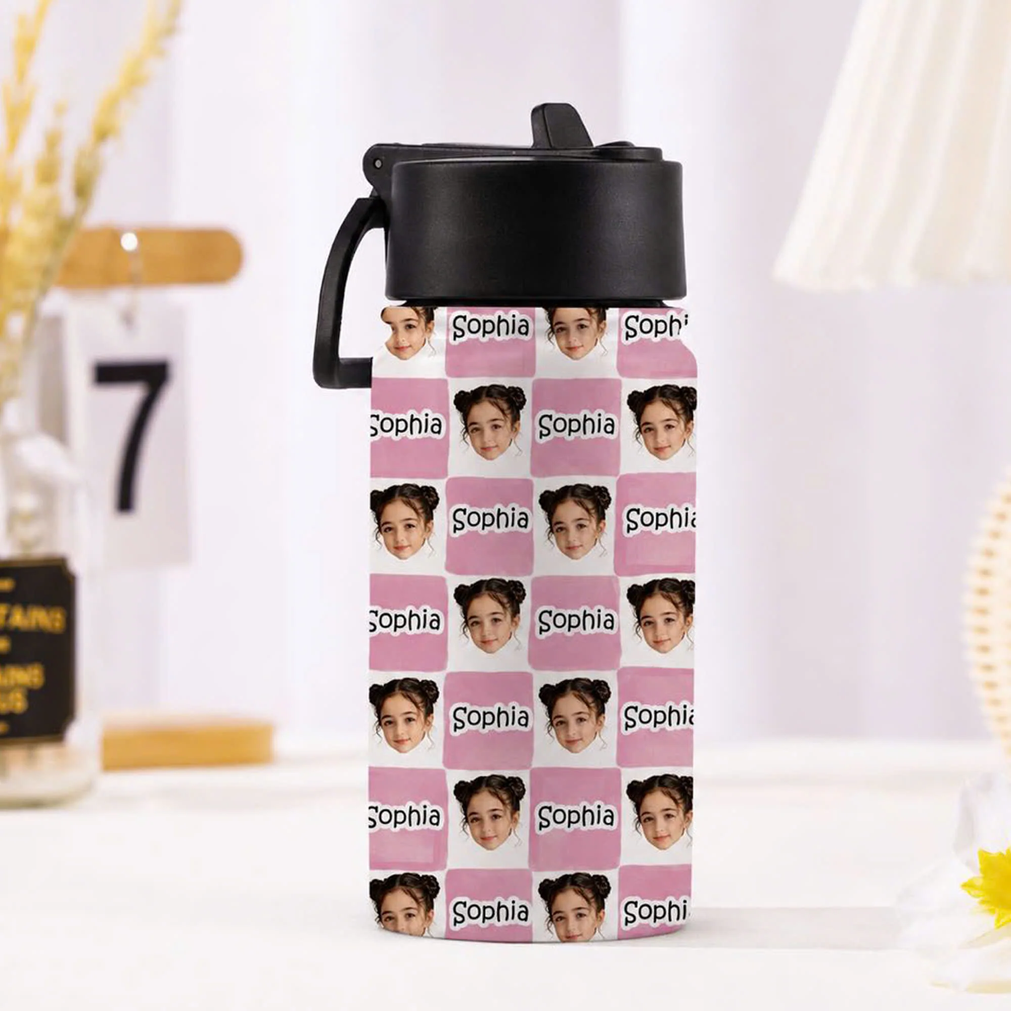 Personalized Photo & Name Kid Water Bottle - Gift for Kids, Back to School HO82 902838 - Image 2
