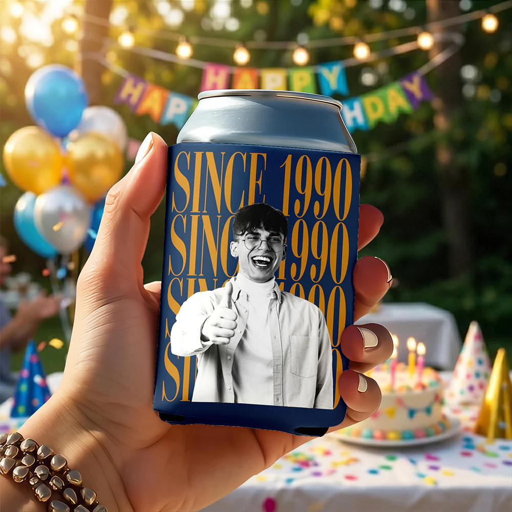 Personalized Photo Vintage Can Cooler Holder - Party Favor, Birthday Gift HO82 902990 - Image 3