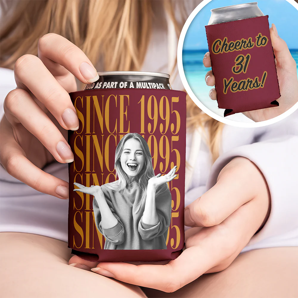 Personalized Photo Vintage Can Cooler Holder - Party Favor, Birthday Gift HO82 902990 - Image 6