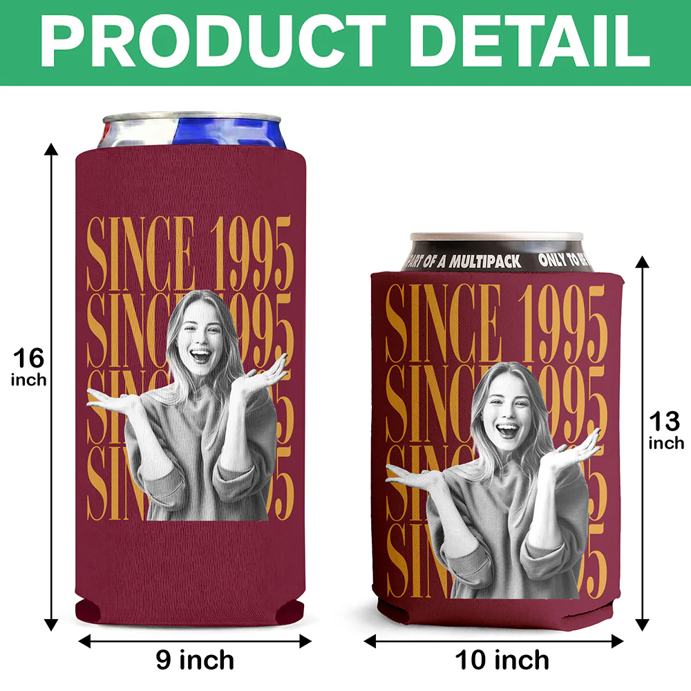 Personalized Photo Vintage Can Cooler Holder - Party Favor, Birthday Gift HO82 902990 - Image 7