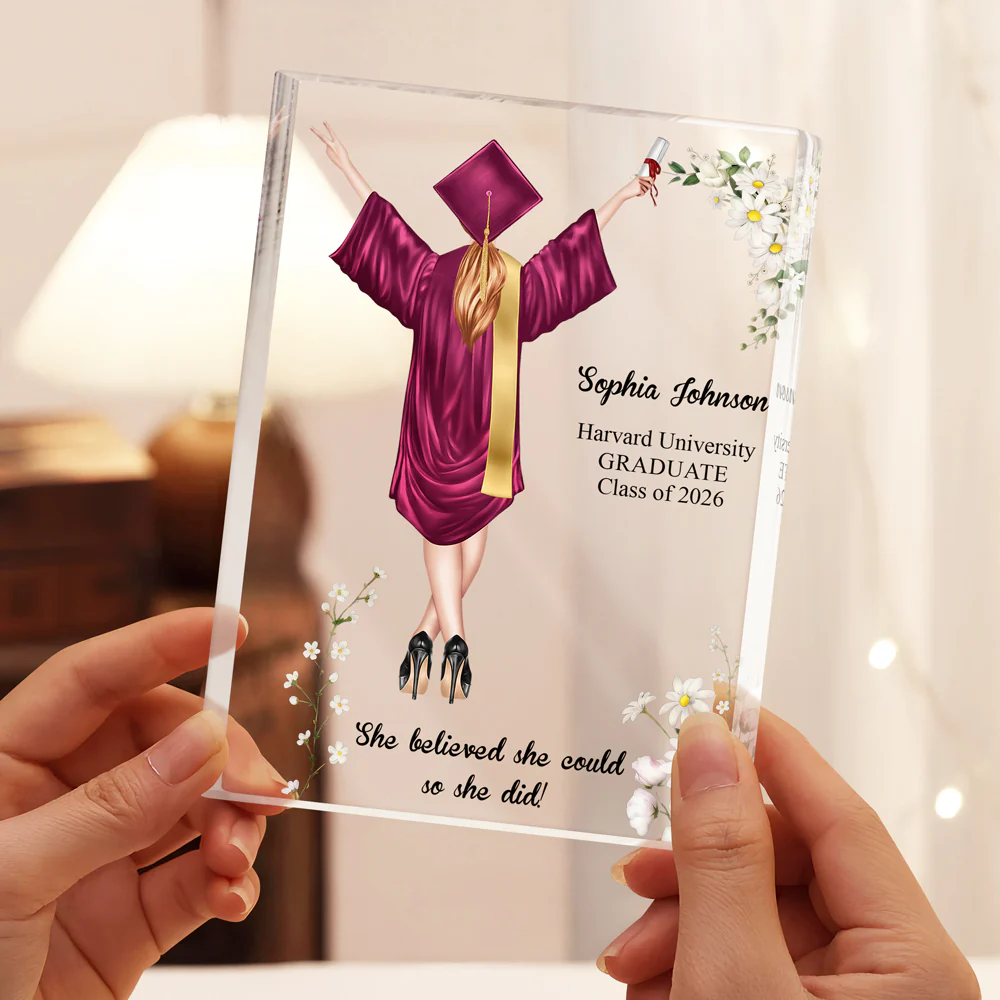 Personalized She Believed She Could So She Did Graduation Acrylic Block Plaque LM32 899429 - Image 2