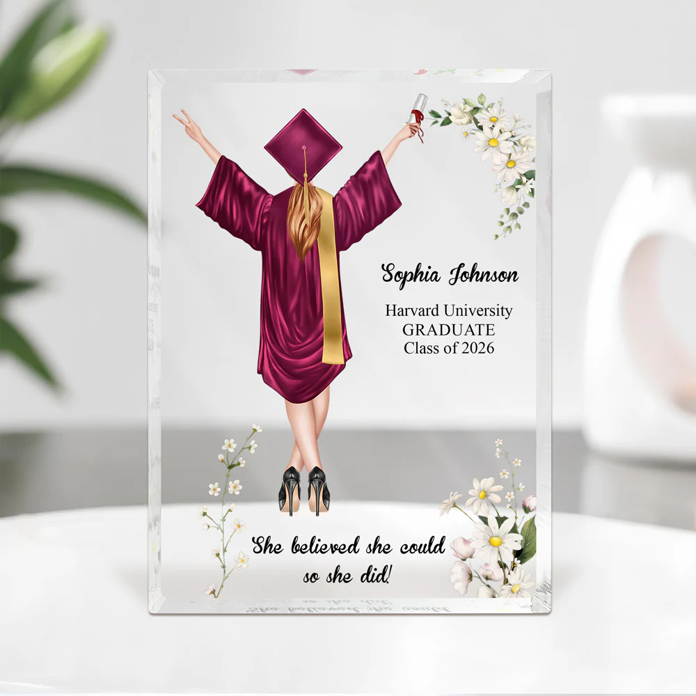 Personalized She Believed She Could So She Did Graduation Acrylic Block Plaque LM32 899429 - Image 3