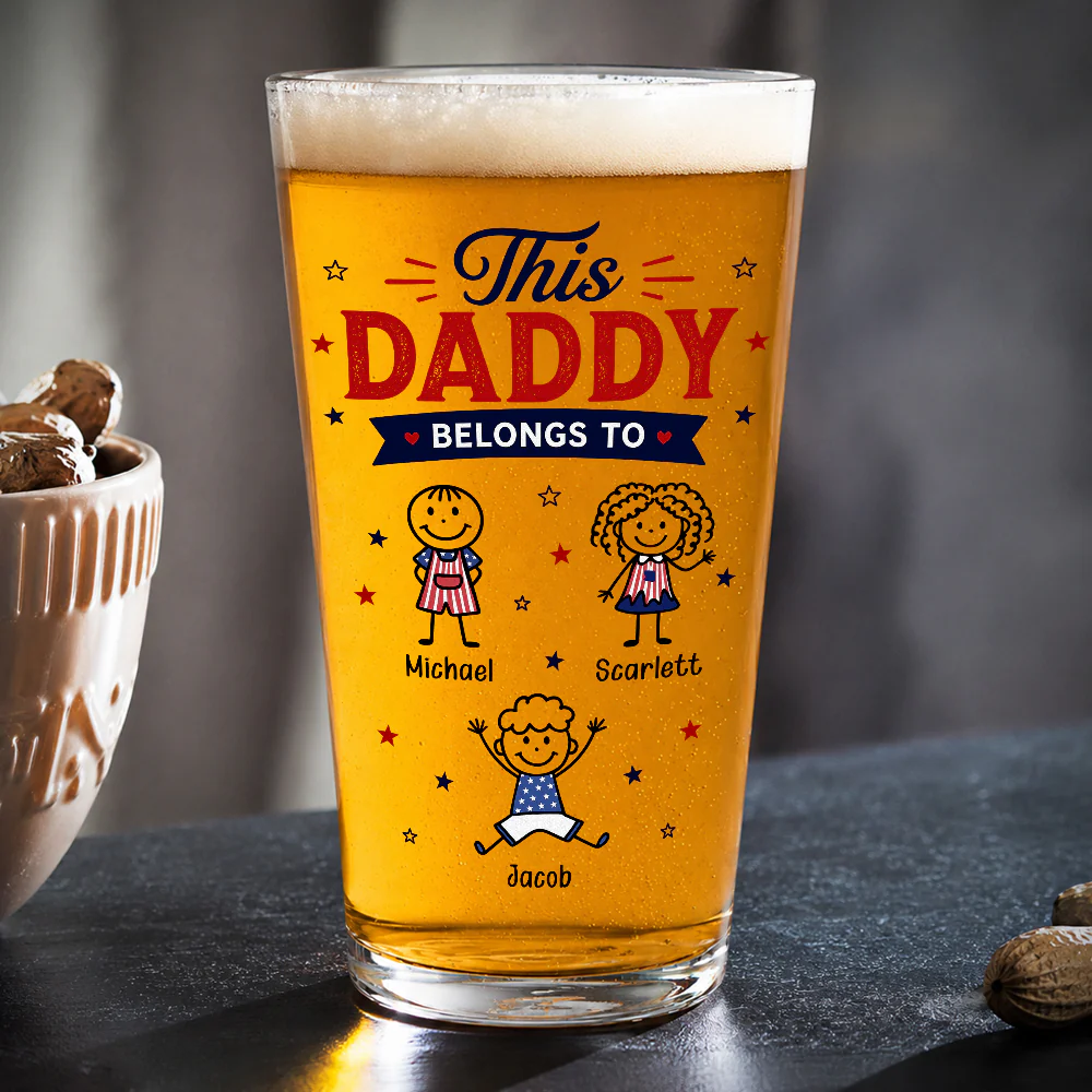Personalized This Dad Belongs To Beer Glass - Father's Day Gift For Husband, Dad, Grandpa CH07 911396