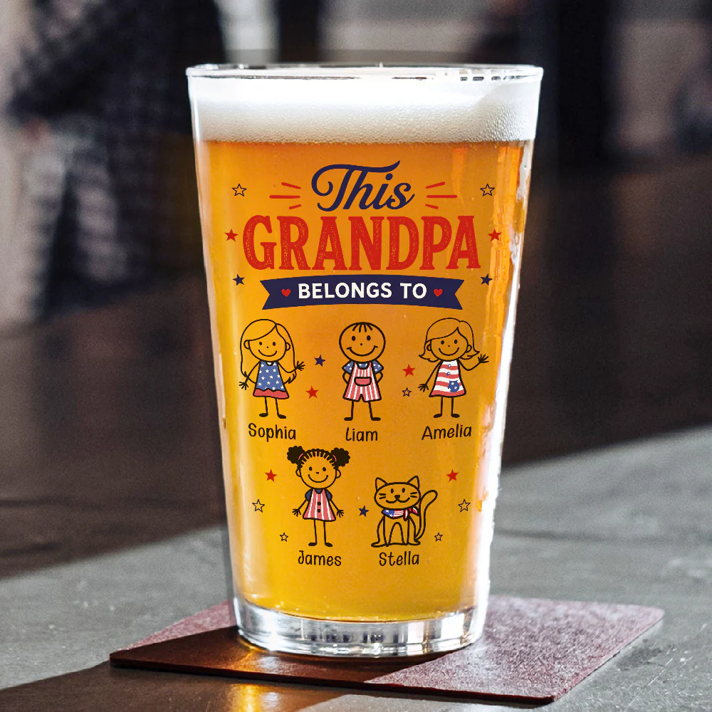 Personalized This Dad Belongs To Beer Glass - Father's Day Gift For Husband, Dad, Grandpa CH07 911396 - Image 2