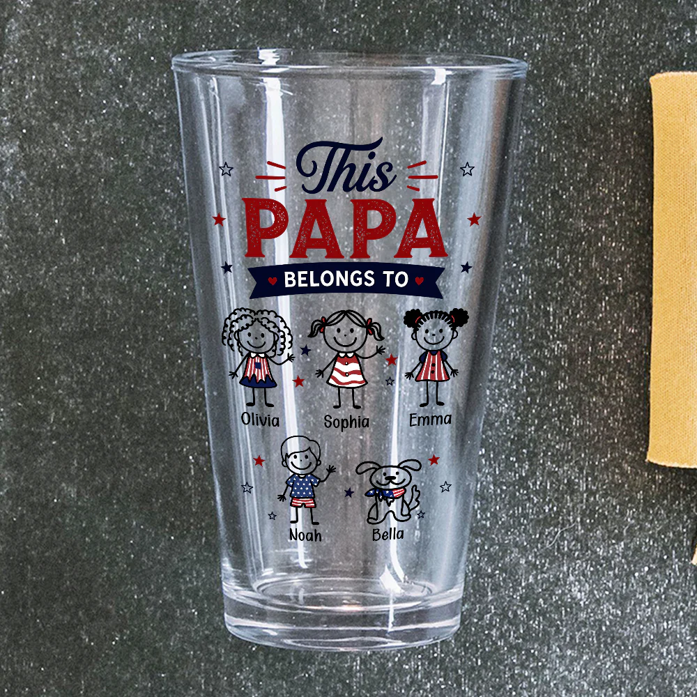 Personalized This Dad Belongs To Beer Glass - Father's Day Gift For Husband, Dad, Grandpa CH07 911396 - Image 3