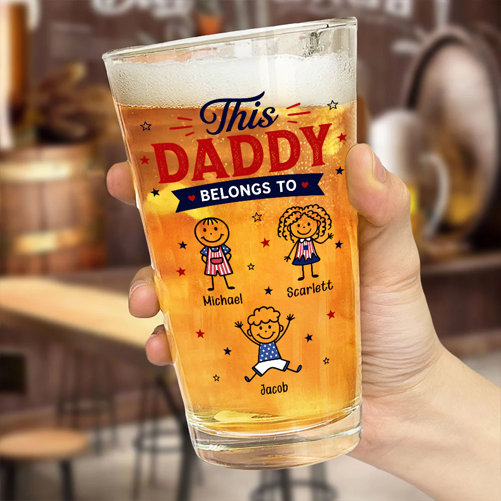 Personalized This Dad Belongs To Beer Glass - Father's Day Gift For Husband, Dad, Grandpa CH07 911396 - Image 4
