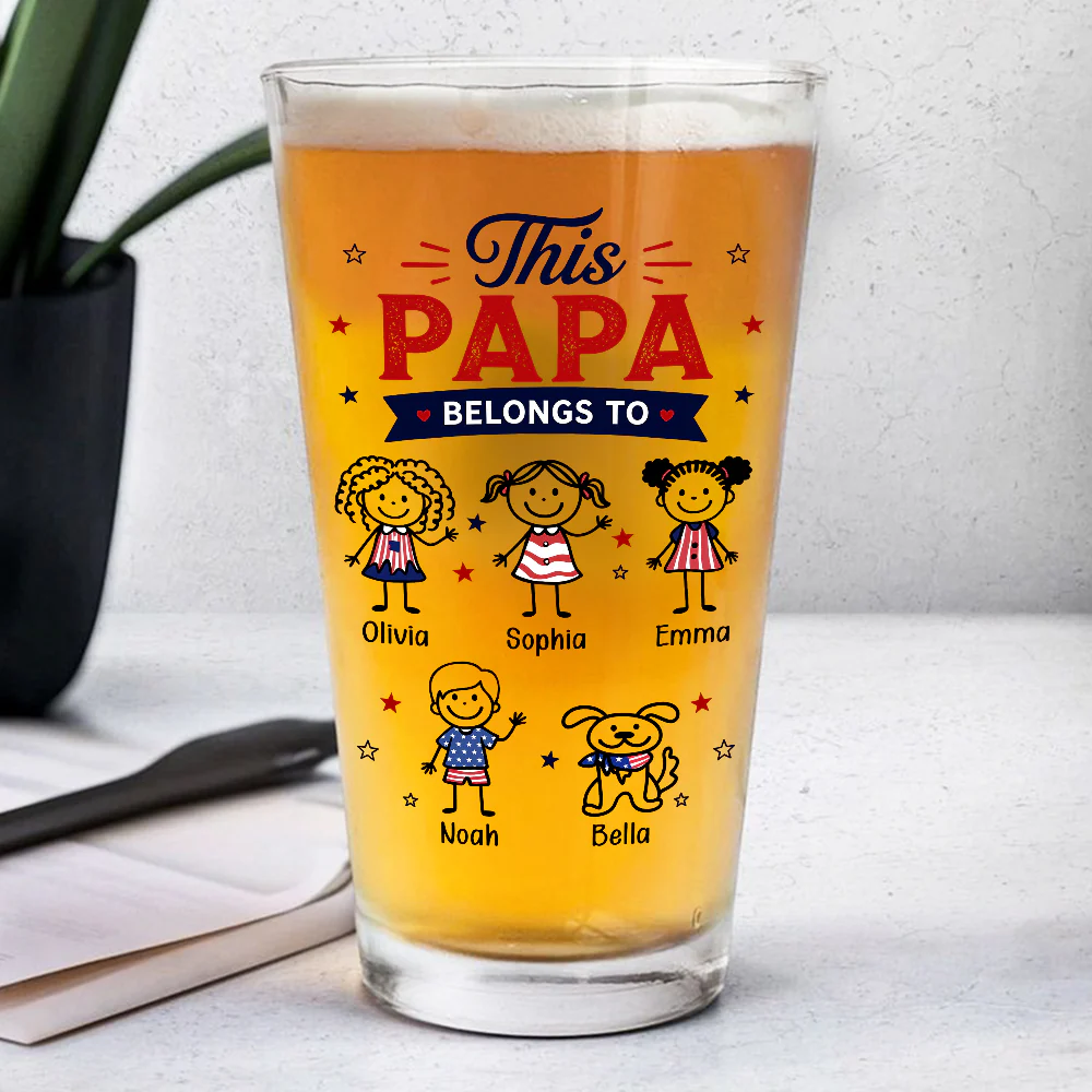 Personalized This Dad Belongs To Beer Glass - Father's Day Gift For Husband, Dad, Grandpa CH07 911396 - Image 6