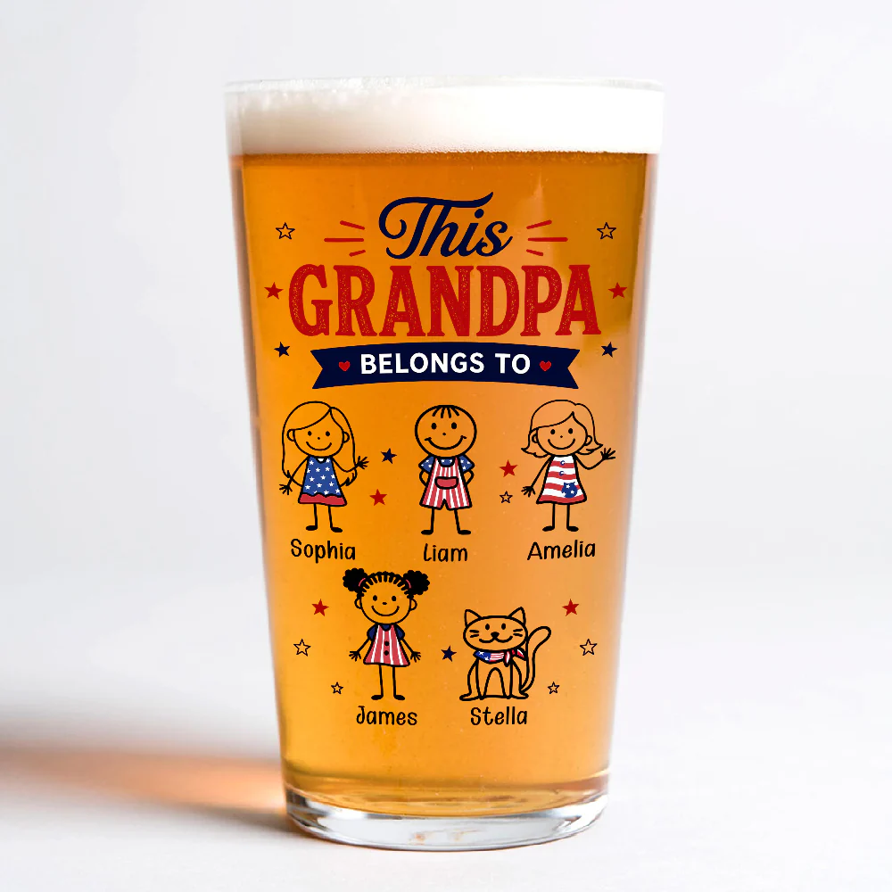 Personalized This Dad Belongs To Beer Glass - Father's Day Gift For Husband, Dad, Grandpa CH07 911396 - Image 7