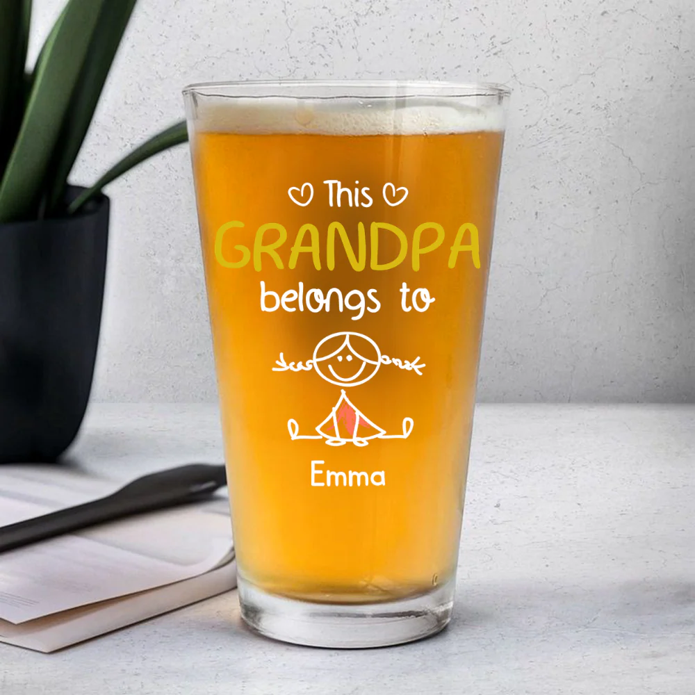 Personalized This Dad Belongs To Us Beer Glass - Father's Day Gift For Husband, Dad, Grandpa LM32 669059 - Image 4