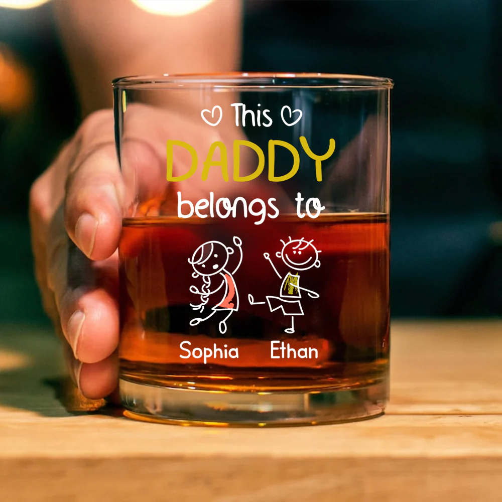 Personalized This Dad Belongs To Us Rock Glass - Father's Day Gift For Husband, Dad, Grandpa LM32 669061 - Image 5