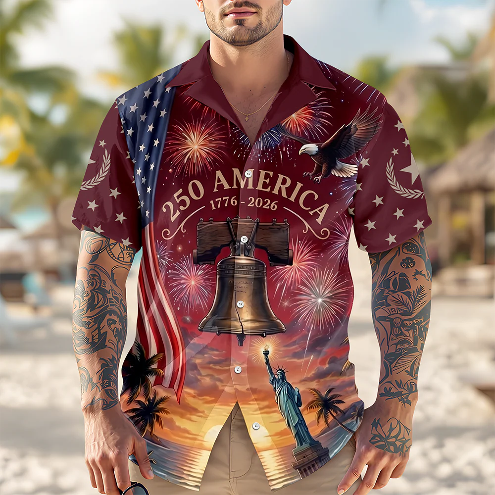 Personalized US 250th Anniversary 1776-2026 Liberty Bell Patriotic Hawaiian Shirt LM32 669359 - Image 2