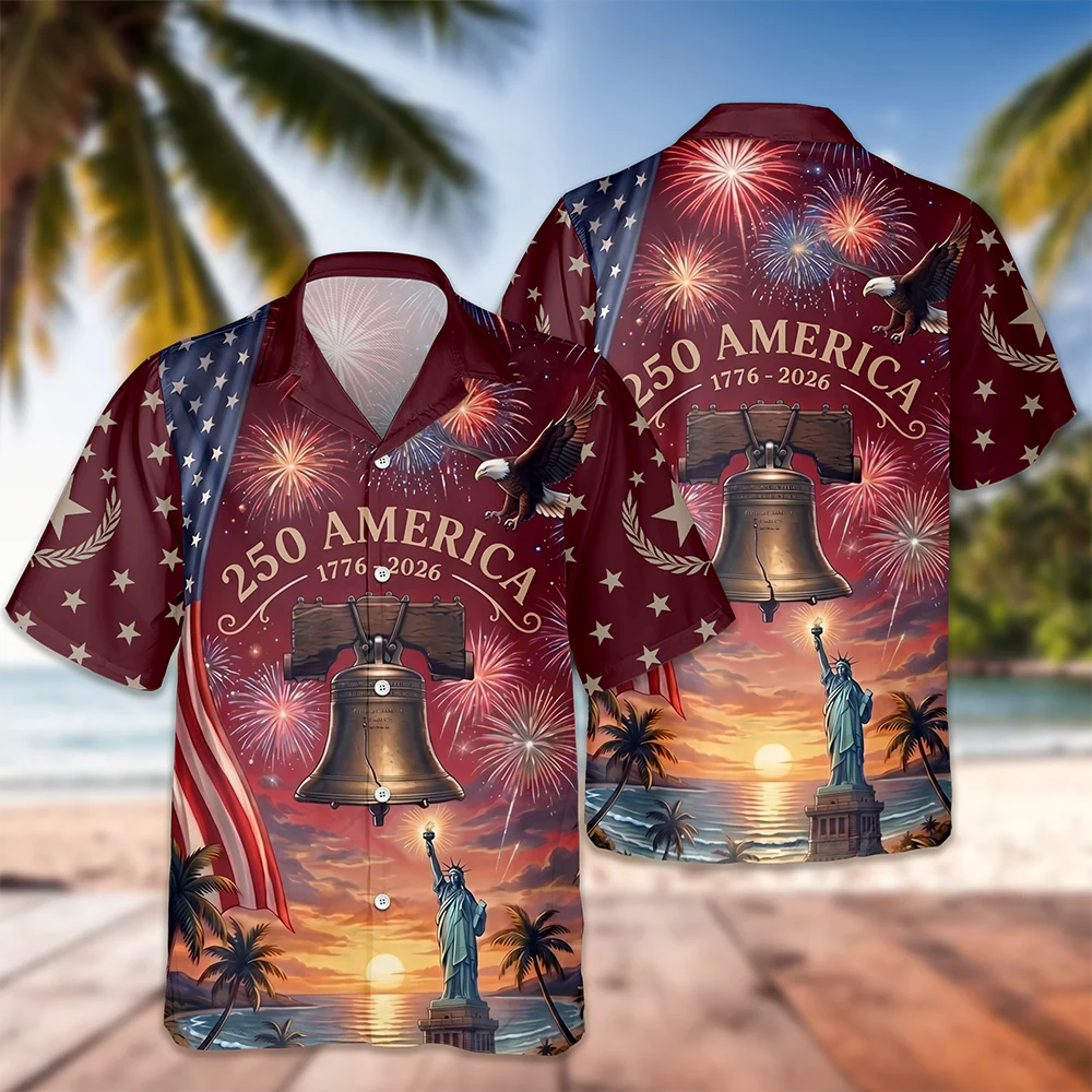 Personalized US 250th Anniversary 1776-2026 Liberty Bell Patriotic Hawaiian Shirt LM32 669359 - Image 6