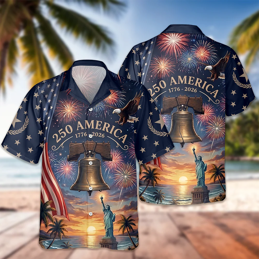 Personalized US 250th Anniversary 1776-2026 Liberty Bell Patriotic Hawaiian Shirt LM32 669359 - Image 8