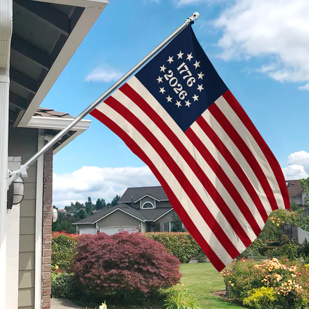 Personalized USA 250th Birthday 1776-2026 Patriotic Betsy Ross Flag - Patriotic House Flag LM32 669255 - Image 2
