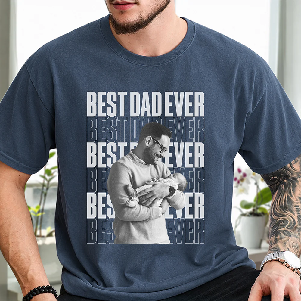 Personalized Vintage Photo Best Dad Ever Comfort Shirt - Father’s Day Gift TH10 169937 - Image 3