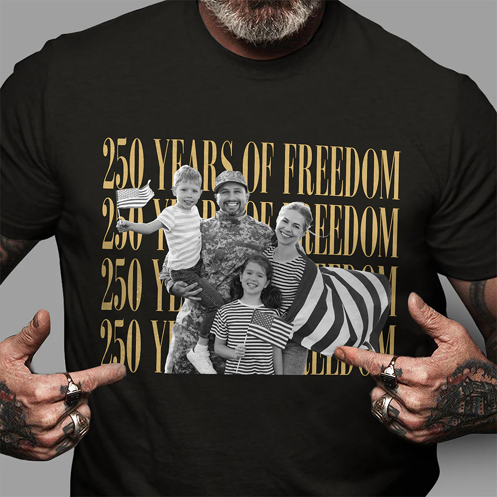 Personalized Vintage Photo USA 250th Anniversary Comfort Shirt - Patriotic Gift for Family HA75 921580 - Image 3
