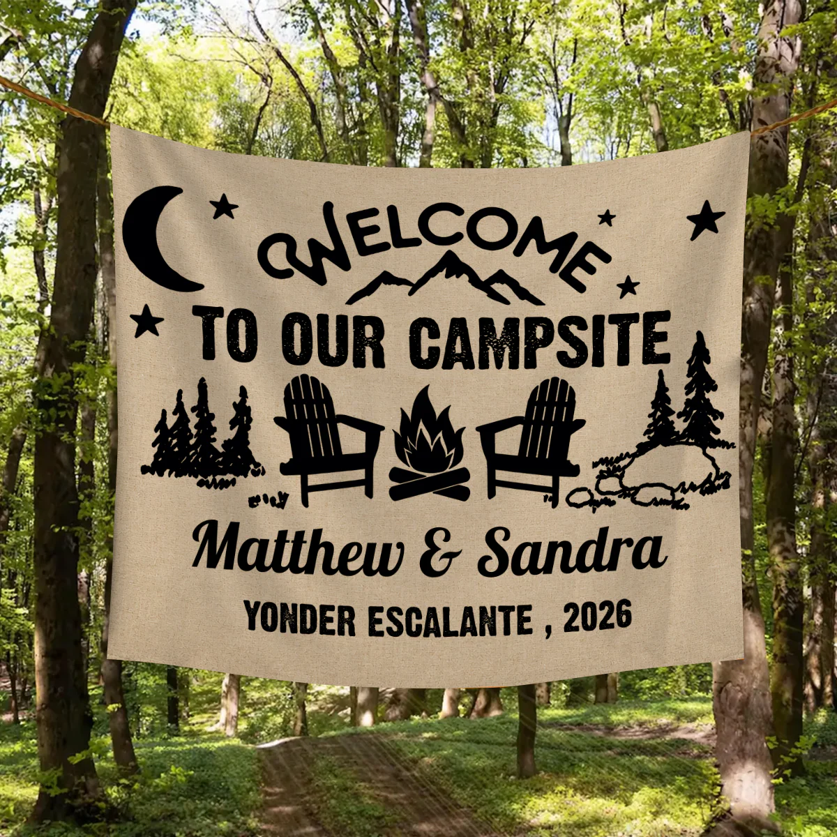 Personalized Welcome To Our Campsite Camping Tapestry, Gift For Camping Lovers HO82 903072