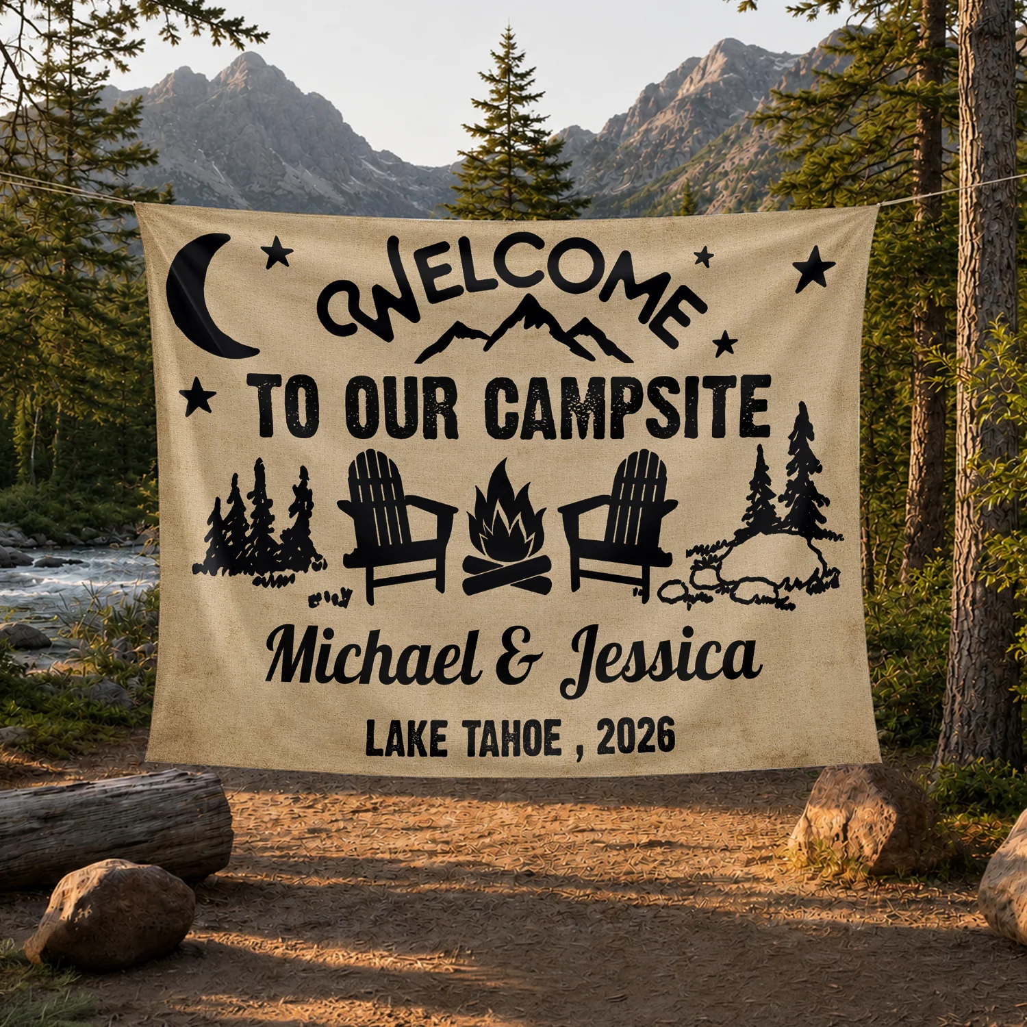 Personalized Welcome To Our Campsite Camping Tapestry, Gift For Camping Lovers HO82 903072 - Image 6