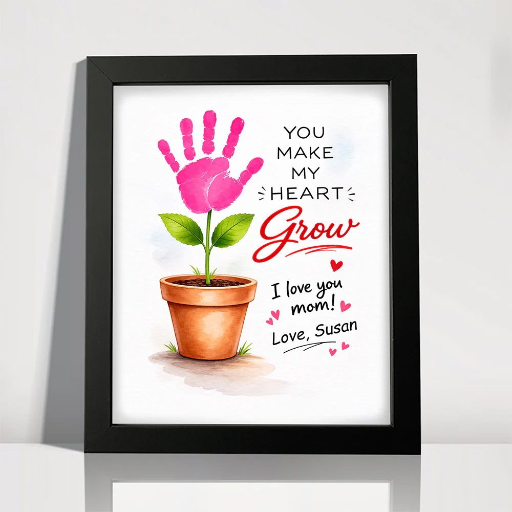 Personalized You Make My Heart Grow Handprint Flower Keepsake Picture Frame HO82 901592 - Image 6